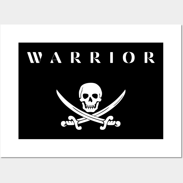 Warrior Warning Sign Skull Wall Art by MyUniqueTee